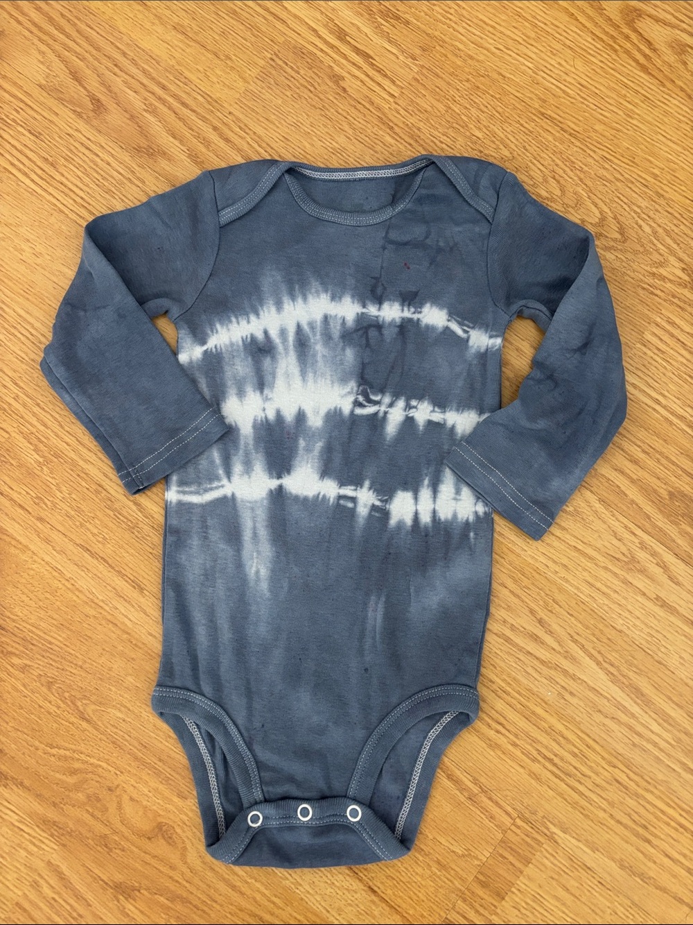 Tie-Dye Long-Sleeve Baby Bodysuit - Blue